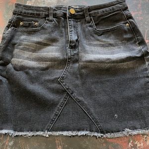 Just Quella Black Denim Mini Skirt